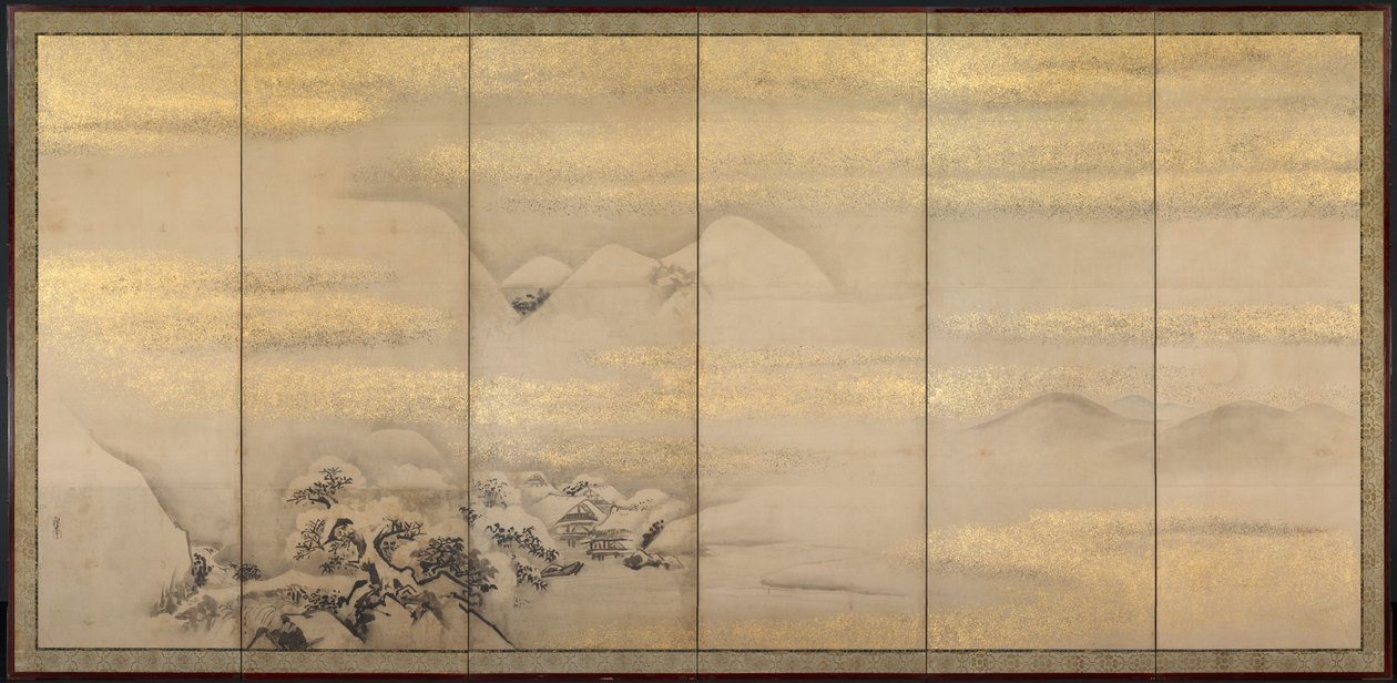 夏と冬の風景 (ペアの 1 つ) 作： 狩野直信
