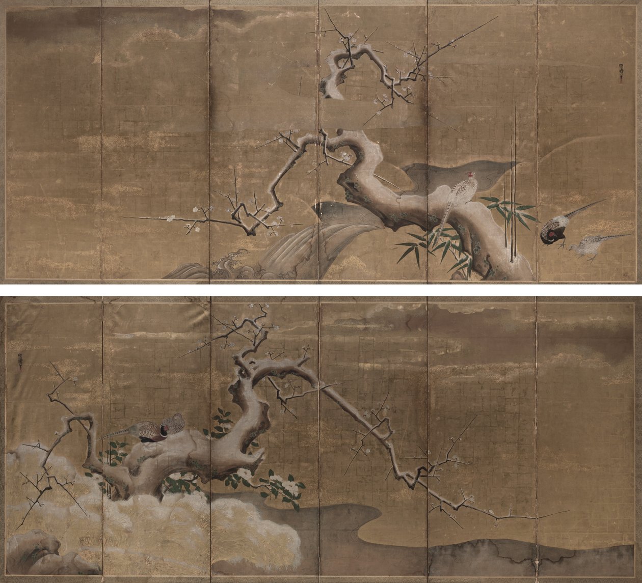 梅とキジの冬景色 作： 狩野直信