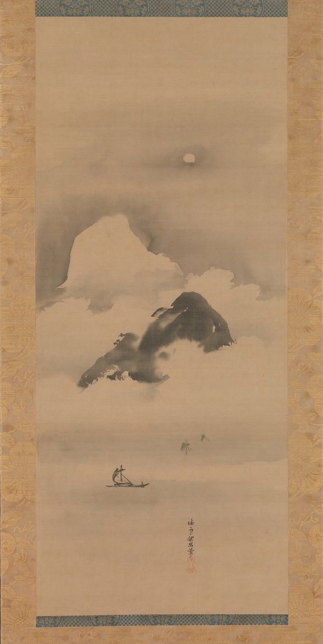 1662年以降の月光の風景。 作： 狩野探幽