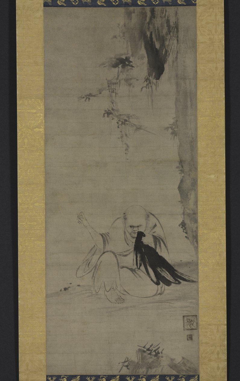 朝陽：1350年以前の朝日の下での僧侶の裁縫 作： 花王