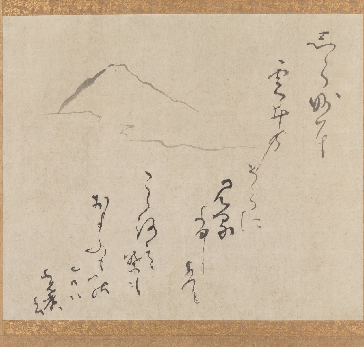 富士山、16世紀後半から17世紀半ば（紙にインク） 作： 烏丸光広
