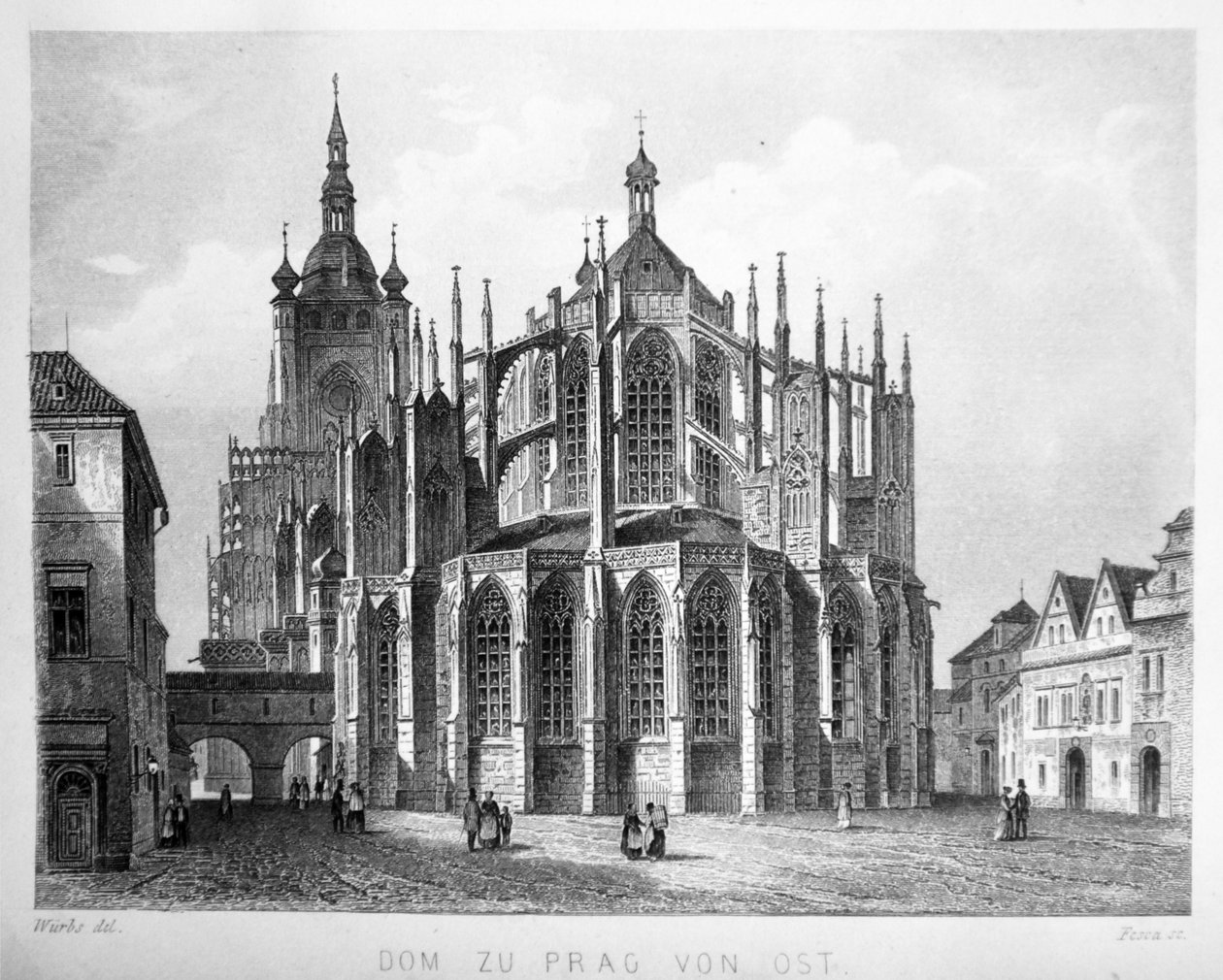 聖チャーチ教会を描いた1858年の本「Der Dom zu Prag」のイラスト。ようこそ 作： カールワーブス