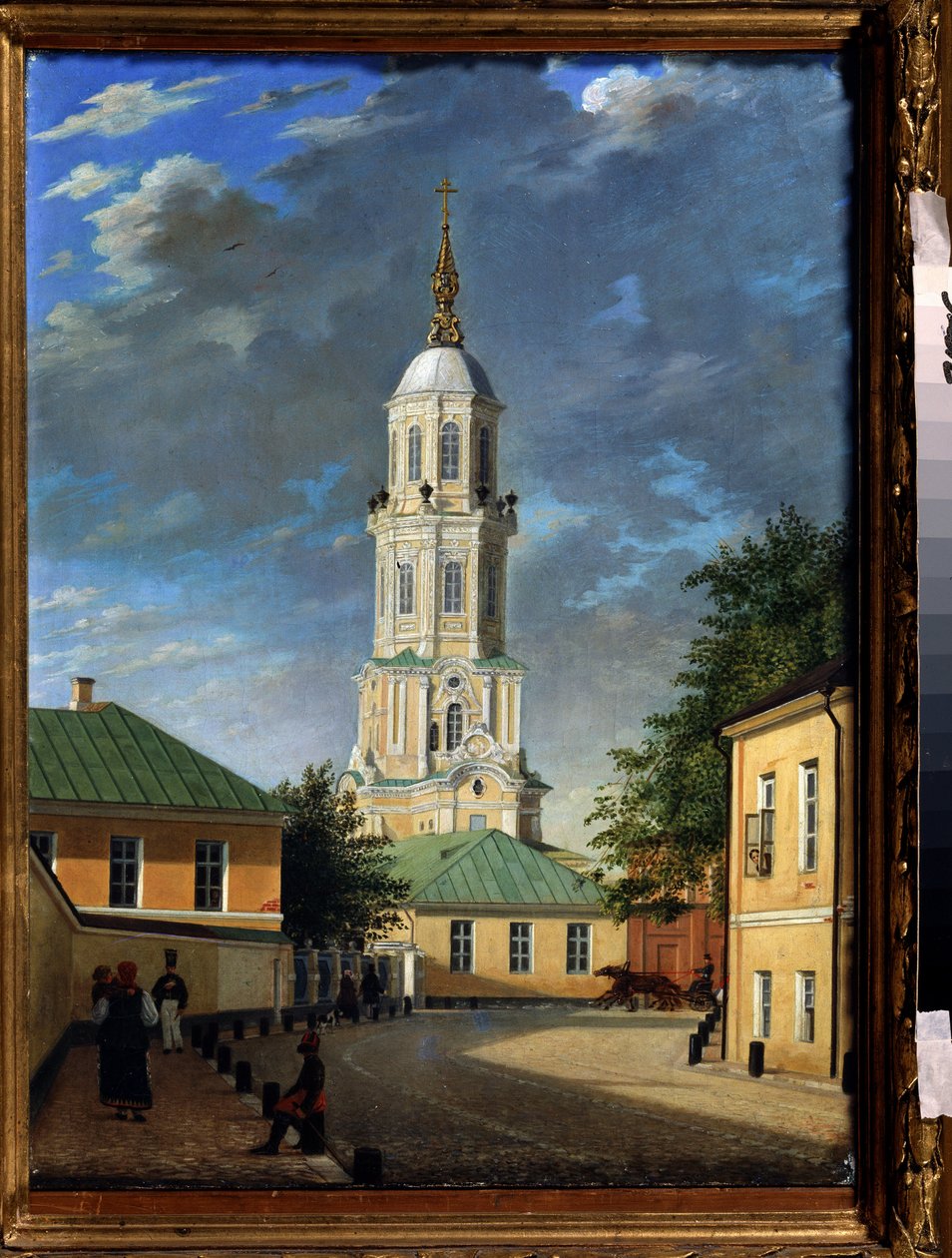 Krivokolenny pereulok a Moscou (モスクワの Krivokolenny pereulok)。 Peinture de Karl Petrovich Bodri (1812-1894)。 ユイル・シュル・トワル、55.3 x 39.7 cm 作： カール・フリドリク・ペトロヴィッチ・ボドリ