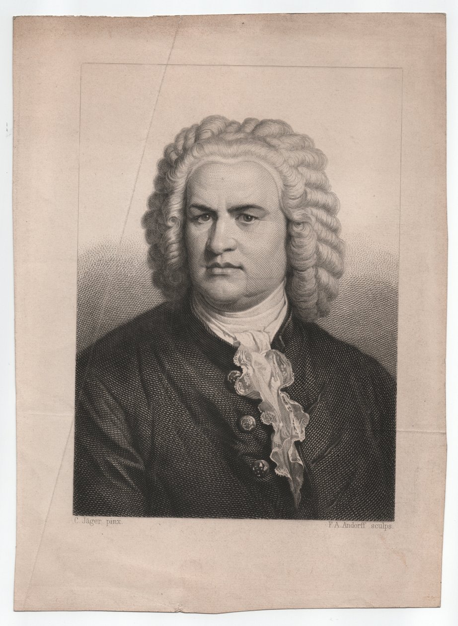 ヨハン・ゼバスティアン・バッハ（1685-1750）（1850年頃、エングレーヴィング） 作： カール & アンドルフ フリードリヒ アウグスト (1819 1875) イェーガー