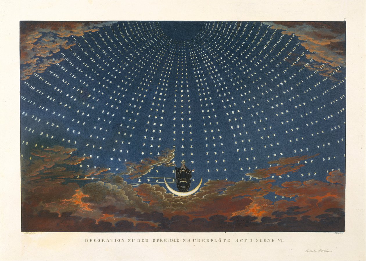 夜の女王の宮殿の星のホール...1847-49年。 作： カールフリードリッヒティーレ
