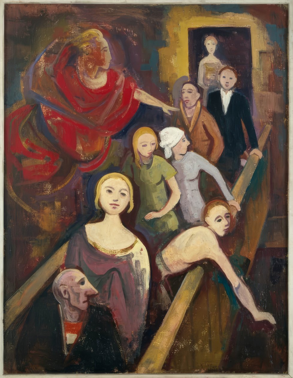 階段で天使と 作： 