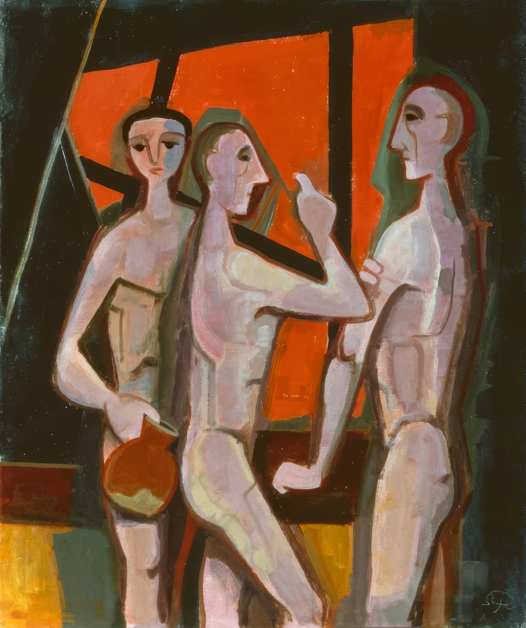 部屋にいる3人の男性 作： 