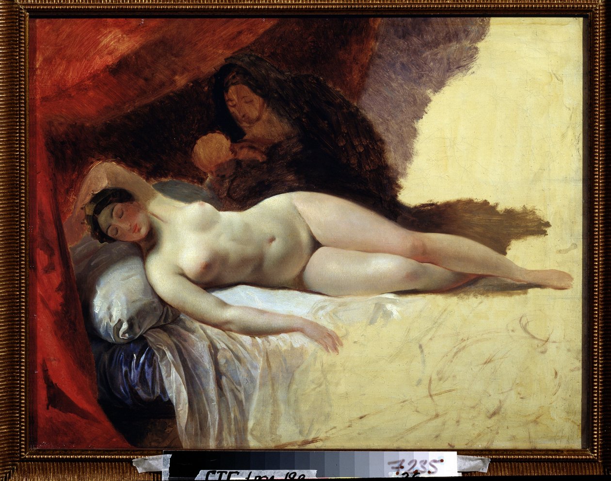 「眠っているジュノ」または「天の川の始まり」カール・ブリウロフ（ブリューロフ）（1799-1852）による絵画（1839-1845）国立トレチャコフ美術館、モスクワ 作： カール・パヴロヴィッチ・ブリューロフ