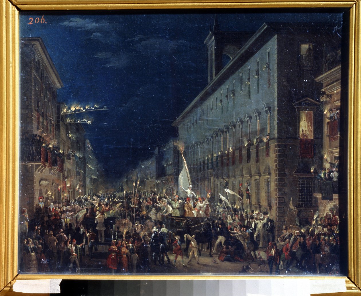 ローマの政治的徴候 (ローマの政治的徴候) - Karl Pavlovich Briullov (Briullov) (1799-1852) による絵画 - キャンバスに油彩、37 x 46 cm 作： カール・パヴロヴィッチ・ブリューロフ