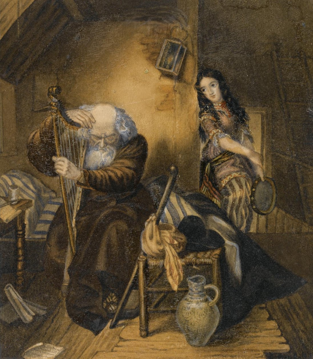 ヨハン・ヴォルフガング・フォン・ゲーテの小説「ヴィルヘルム・マイスターズ見習い」のイラスト