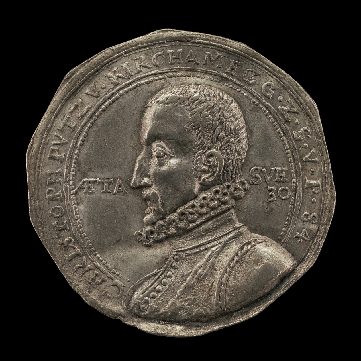 クリストフ・プッツ・フォン・キルチャメグ、1590年、1584年のプラハの造幣局長。 作： Karl von Bieberstein
