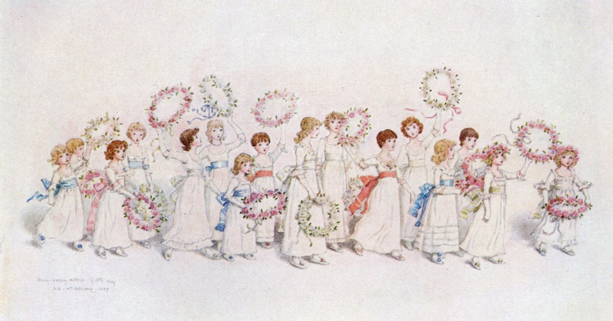 ケイト・グリーナウェイの「Many happy returns of the day」。 作： ケイト・グリーナウェイ