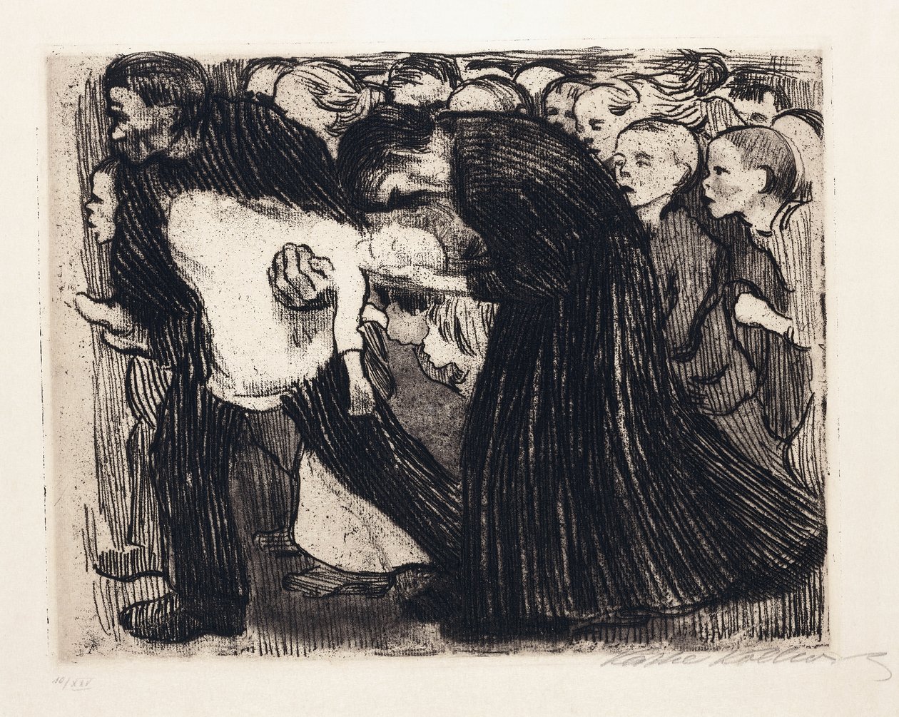 オーバーラン;ウーバーファーレン、1910 作： ケーテ・コルヴィッツ