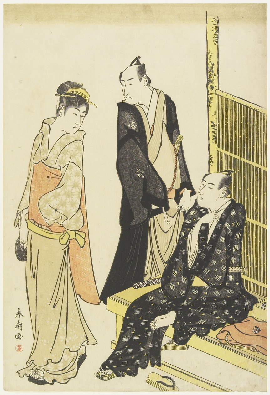 Ichikawa Monnosuke II, Onoe Matsusuke at a Teahouse, c. 1780-1795 作： 勝川春長