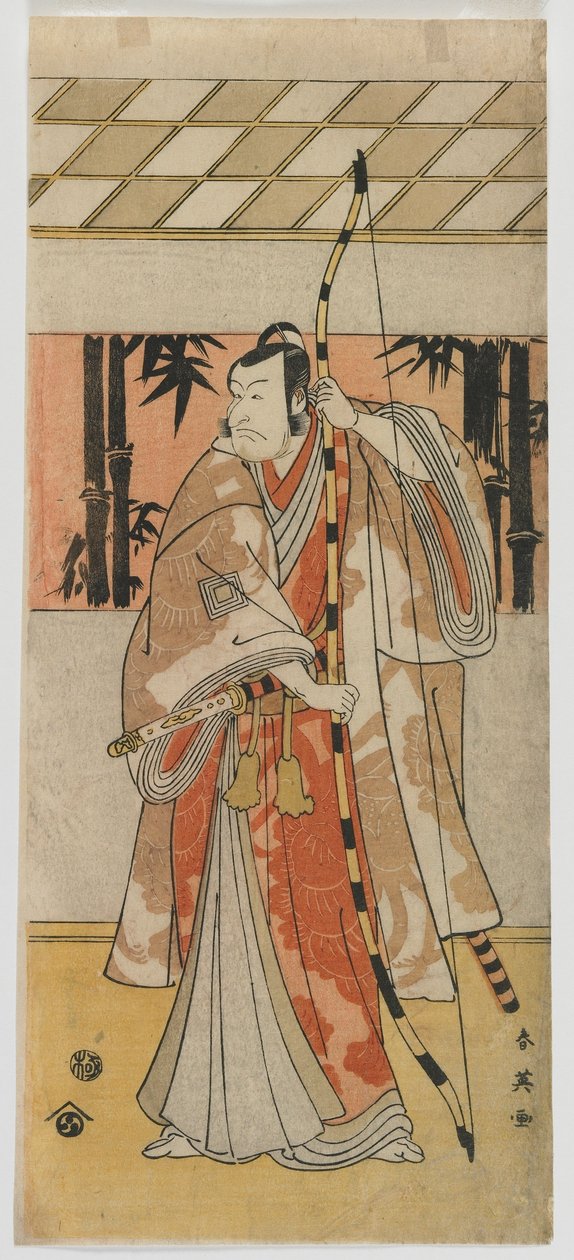 俳優澤村宗十郎3世、江戸時代、1790年代中期（色版画） 作： 勝川旬たまご