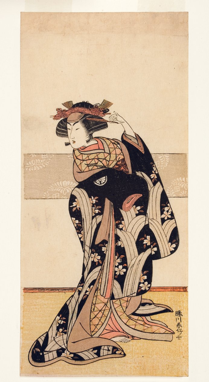 俳優の瀬川菊之城III、女性役、1774-76（木版） 作： 勝川俊子