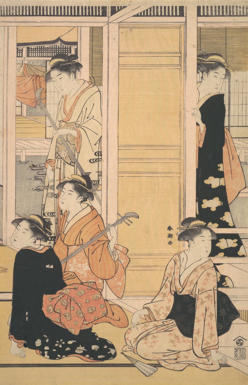 内部ビュー、カリフォルニア州。 1788年。 作： 勝川春長