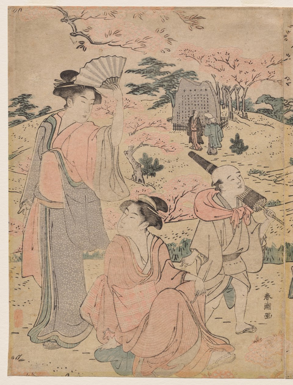 飛鳥山桜を見る女たち 作： 勝川春長
