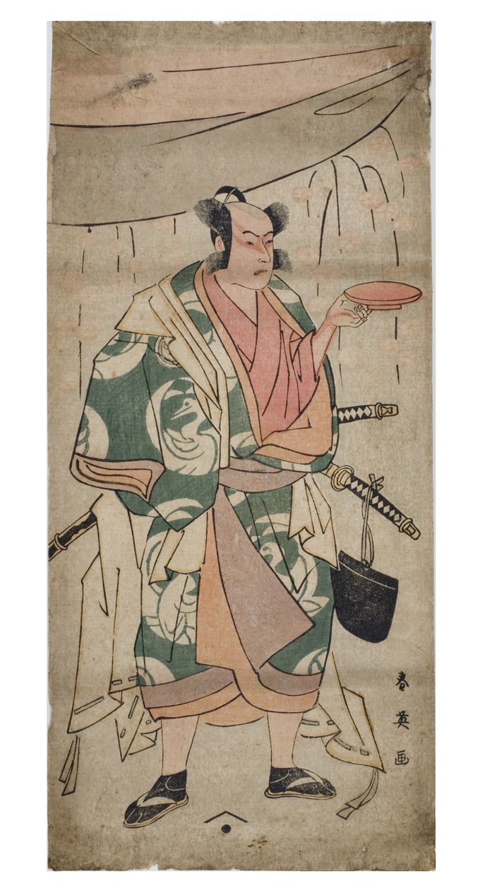 キャラクターの俳優、c.1762-1800（紙に木版画） 作： 勝川春栄