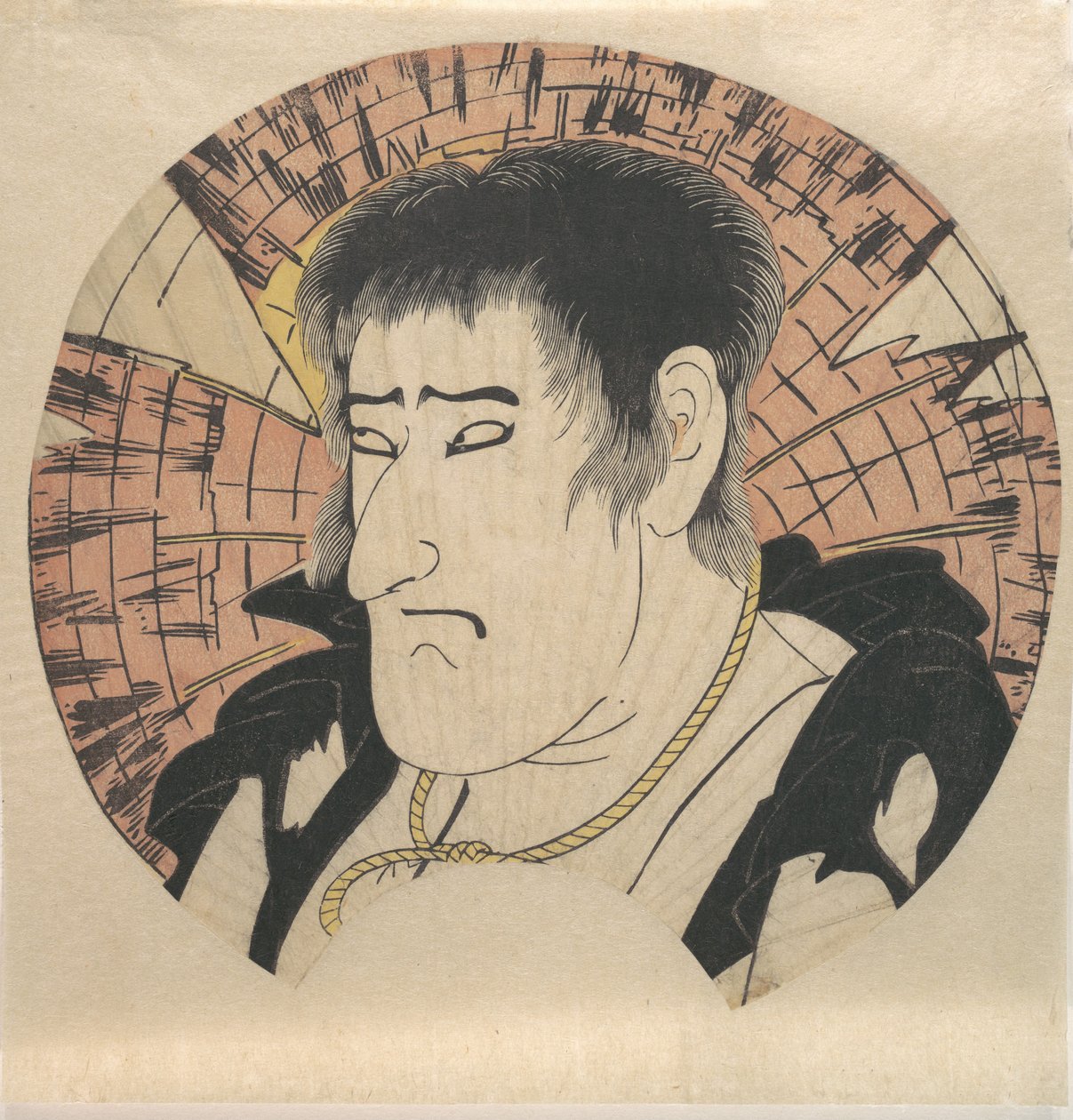 カリフォルニア州ラグスの田舎者としての正体不明の俳優の頭。 1793年。 作： 勝川春栄