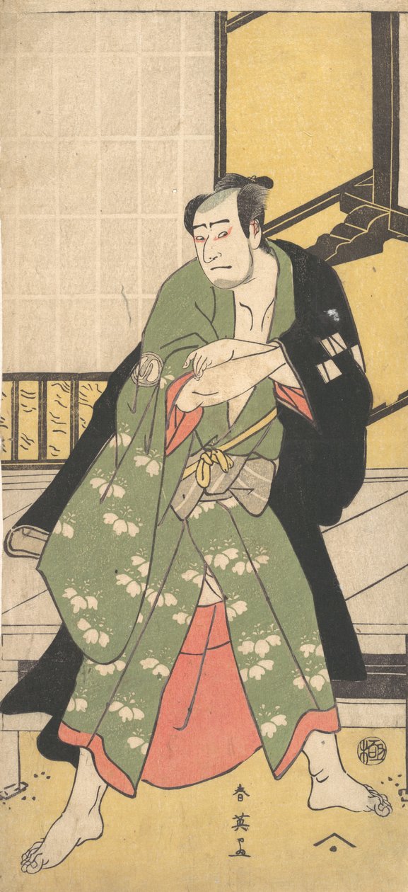 三代目 沢村宗十郎 足を大きく広げて立つ男 1795年 作： 勝川春栄