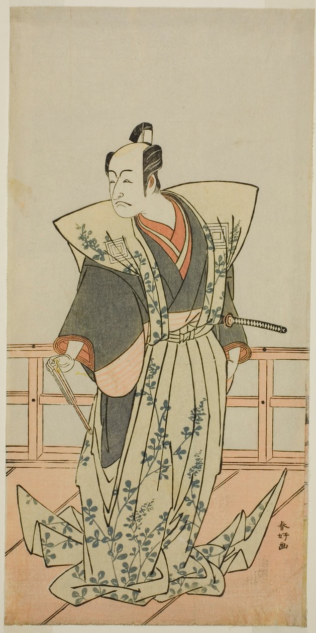役者・五代目市川團十郎の役柄は不明 作： 勝川春香®