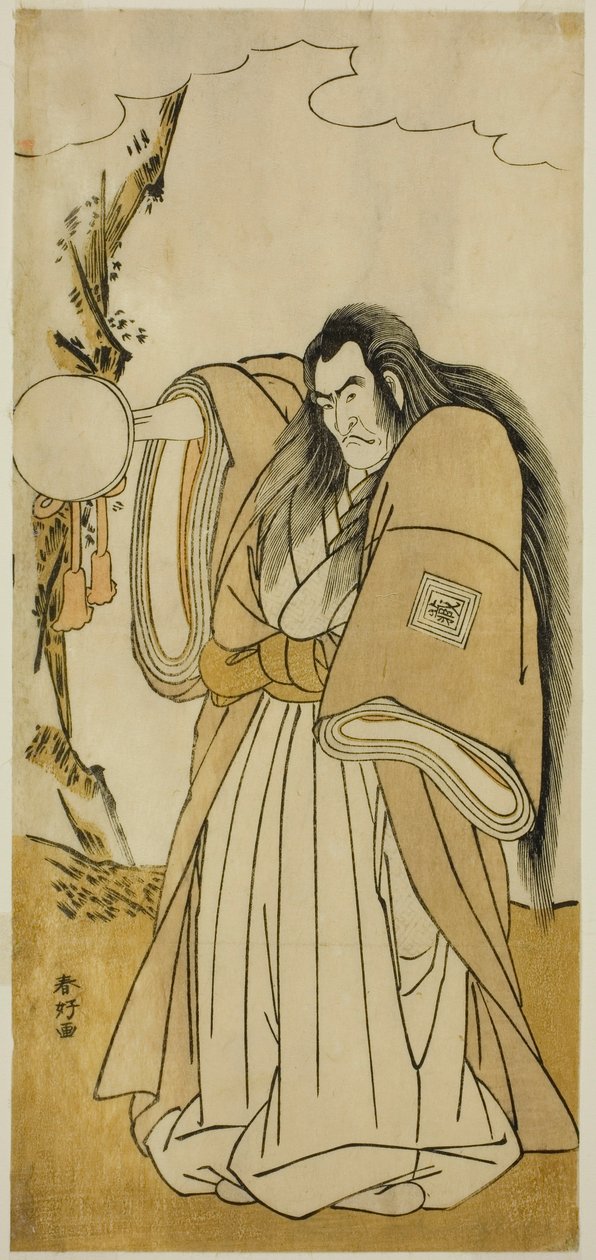 1780年（安永9年）11月、森田座で上演された『ときめくや大江戸の初雪』の修徳院役、四代目市川団蔵 作： 勝川春香®
