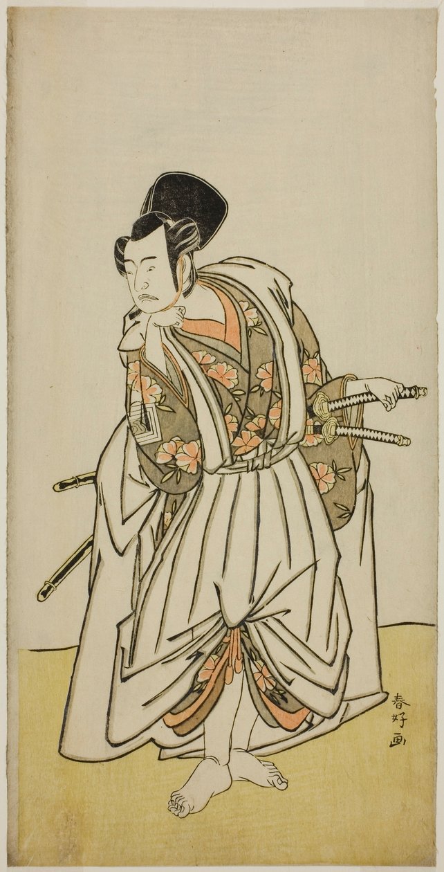 菅原伝授手習鑑』桜丸役の二代目市川弥蔵、安永5年（1776）7月市村座で上演 作： 勝川春香®