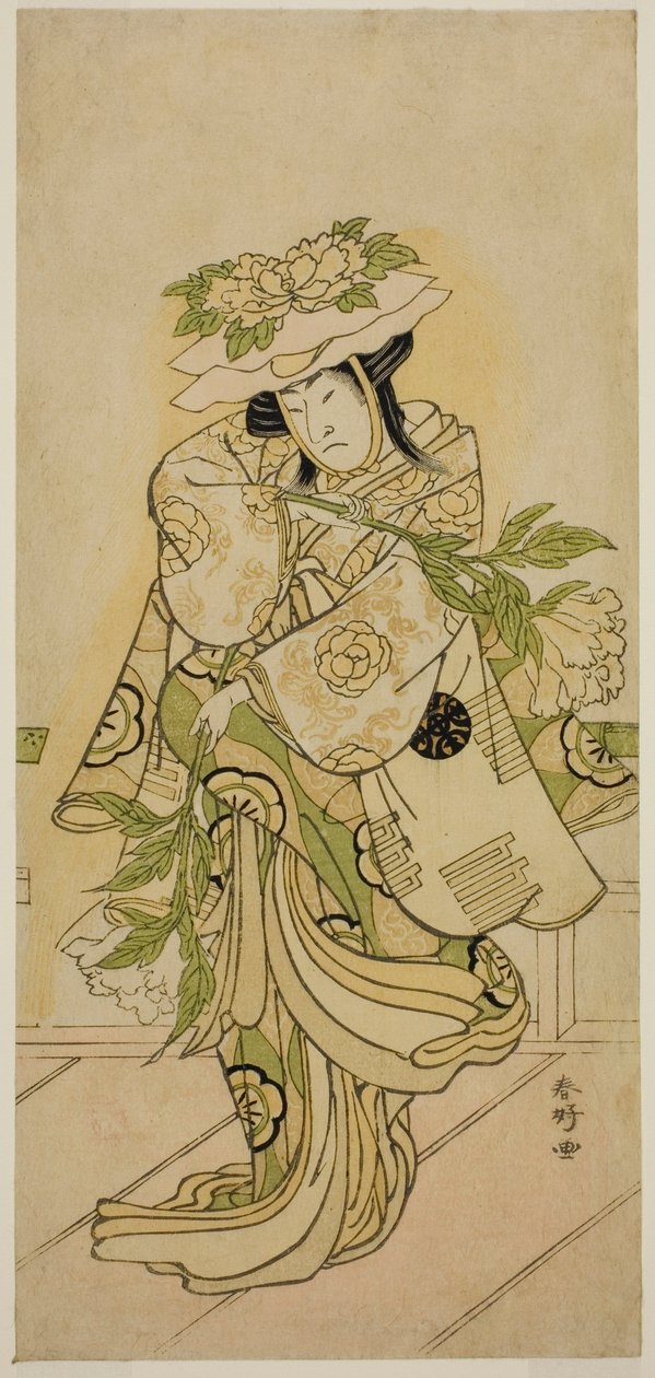 天明4年(1784)4月、市村座で上演された『相生獅子』の釈迦如来舞を踊る初代中村仲蔵 作： 勝川春香®