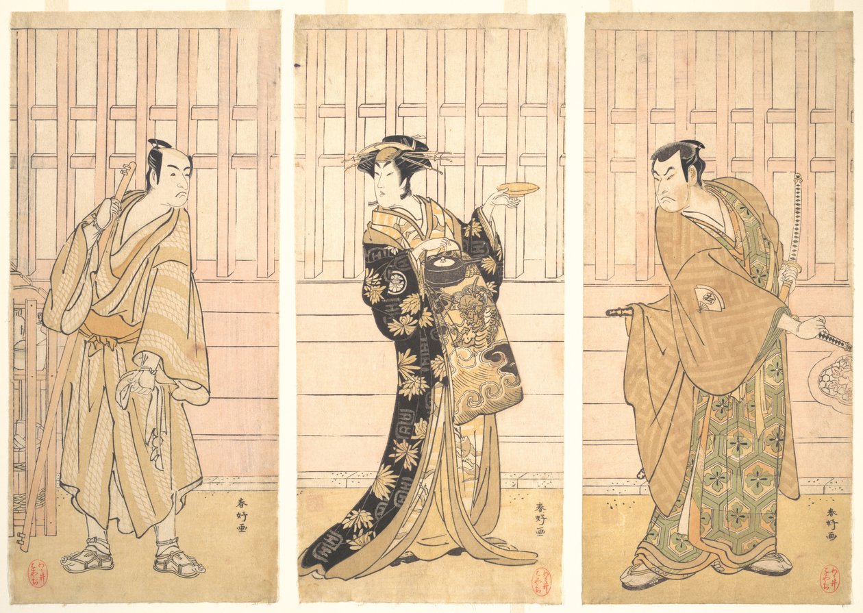 吉原の家の部屋で 1788年頃 作： 勝川俊子