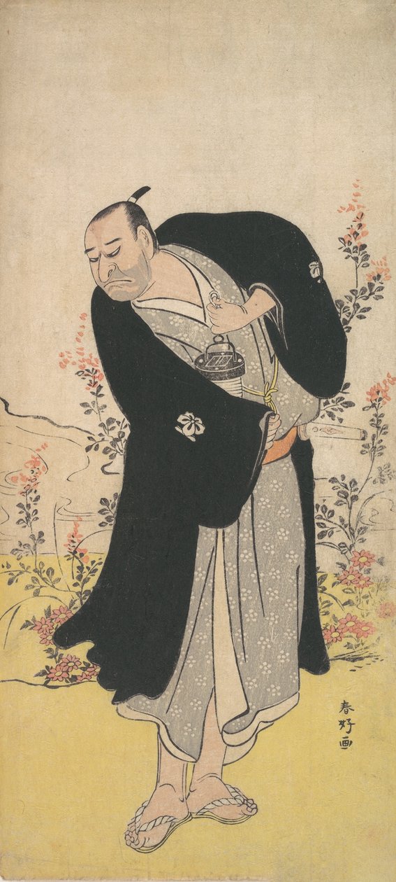 歌舞伎役者の六代目中山小十郎、1786年。 作： 勝川俊子
