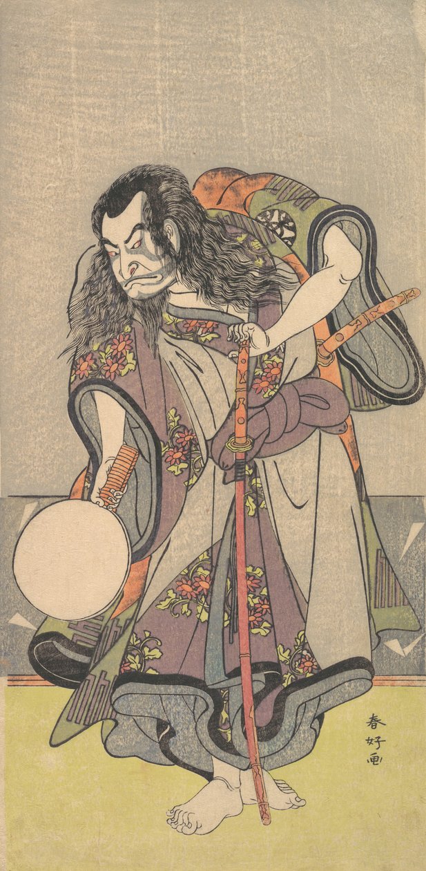 サムライとしての最初の中村仲蔵、約。 1780年。 作： 勝川俊子