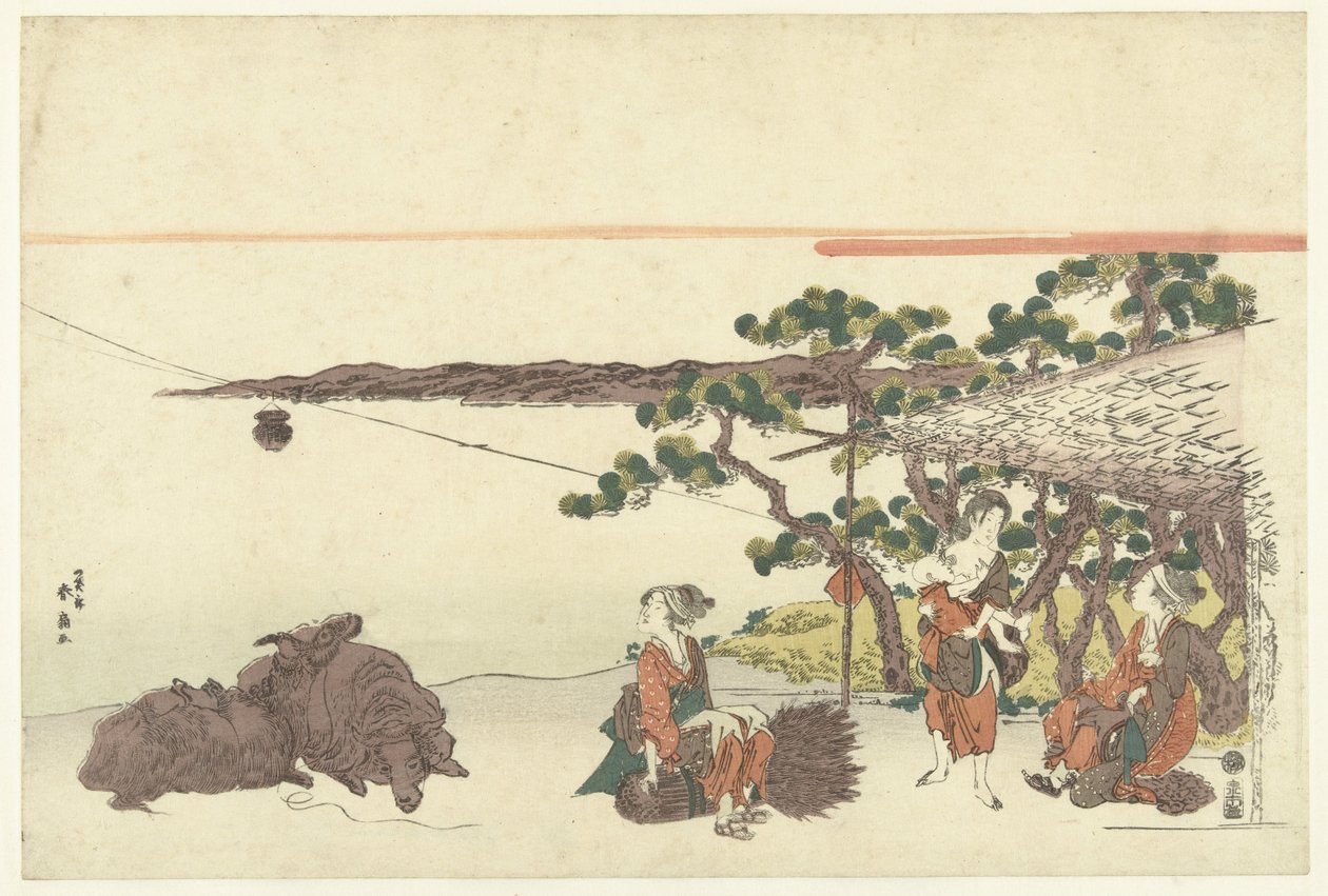 湖畔の女性たち 作： 勝川春泉