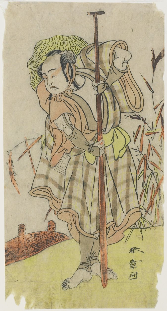 (櫂を持って立つ役者) 作： 勝川春章