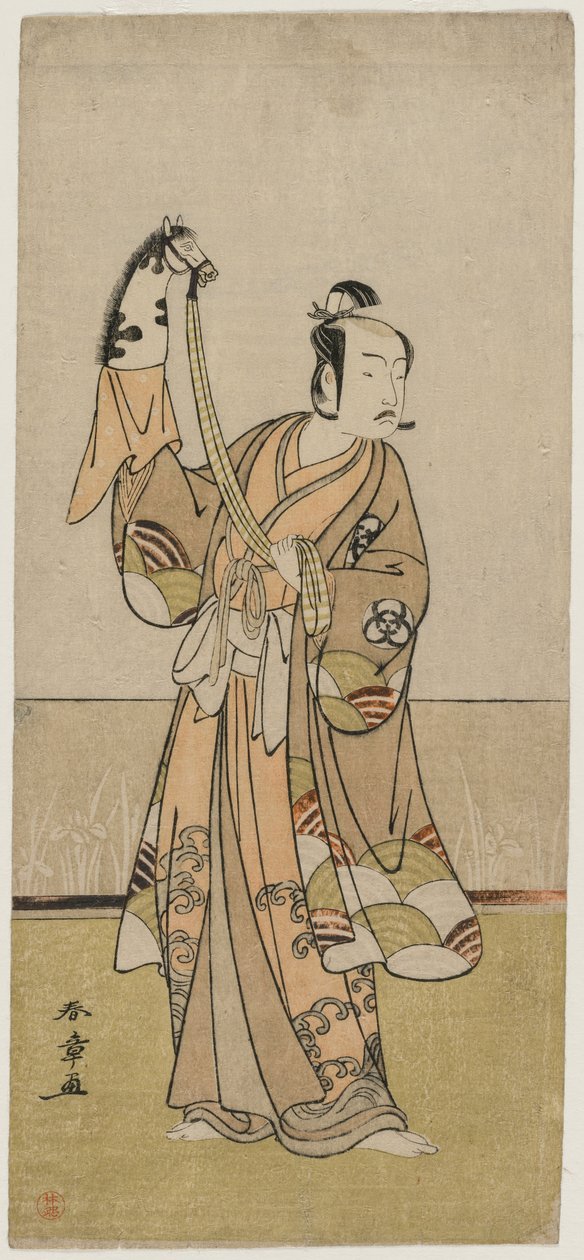 坂東彦三郎3世、1770年代中頃の人形劇。 作： 勝川春章
