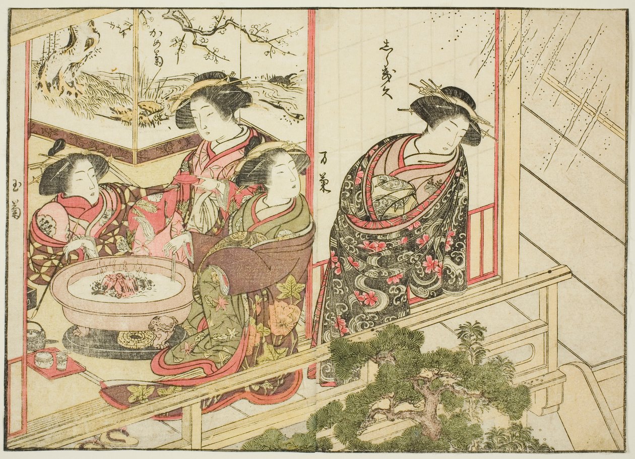 切菱屋の遊女 著書『清露美人合わせ姿鏡』より 2 作： 勝川春章