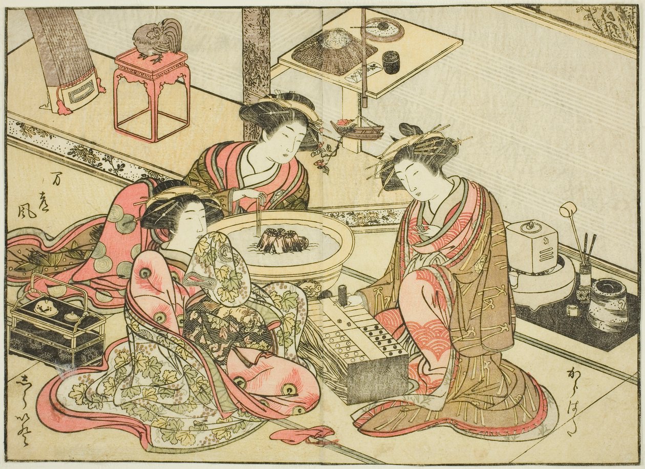 山城屋の娼婦 著書『清露美人合わせ姿鏡』より 2 作： 勝川春章
