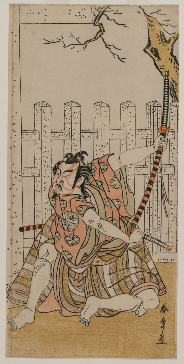 Ichimura Uzaemon IX as Umeomaru, mid 1770s.  作： 勝川春章