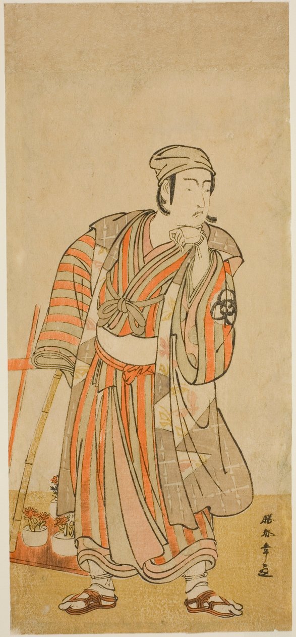 1776 年 11 月、中村座で上演された芝居咲夜この花の顔見世で、平忠盛としての初代坂東光五郎 作： 勝川春章