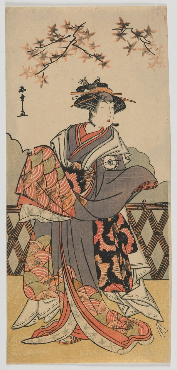 俳優岩井半四郎四世、江戸時代、1780年代後半（カラー木版画） 作： 勝川春章