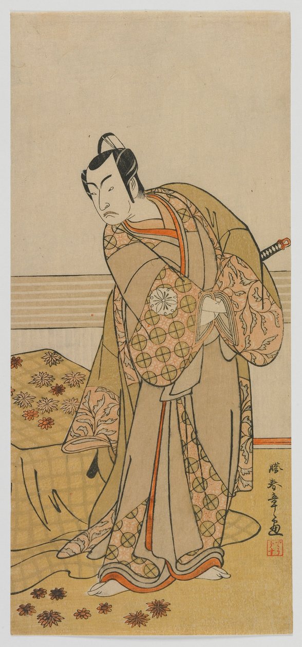 俳優松本幸四郎四世、江戸時代、1770年代後半（カラー木版画） 作： 勝川春章