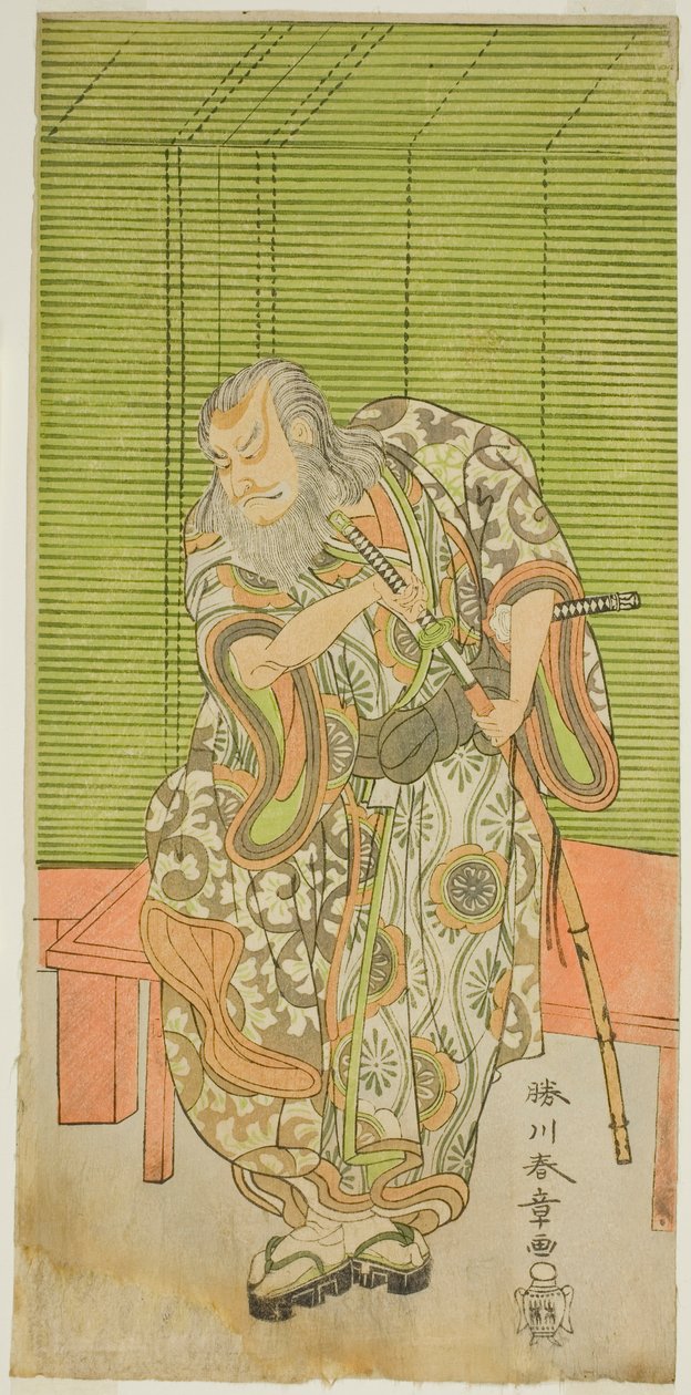 てぇ あｃとｒ 中村 中剃 位 あｓ ひげ の 位キュ 員 テェ Ｐァｙ 境ー著 祖が 年代記、 ペｒフォｒめｄ あｔ テェ 中村 テェ宛ｒ 員 テェ ティｒｄ 門ｔｈ、 １７７１ 作： 勝川春章