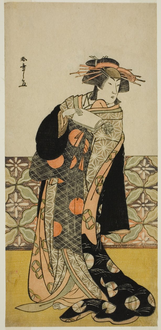 役名不明の俳優 中村梨子 I 作： 勝川春章