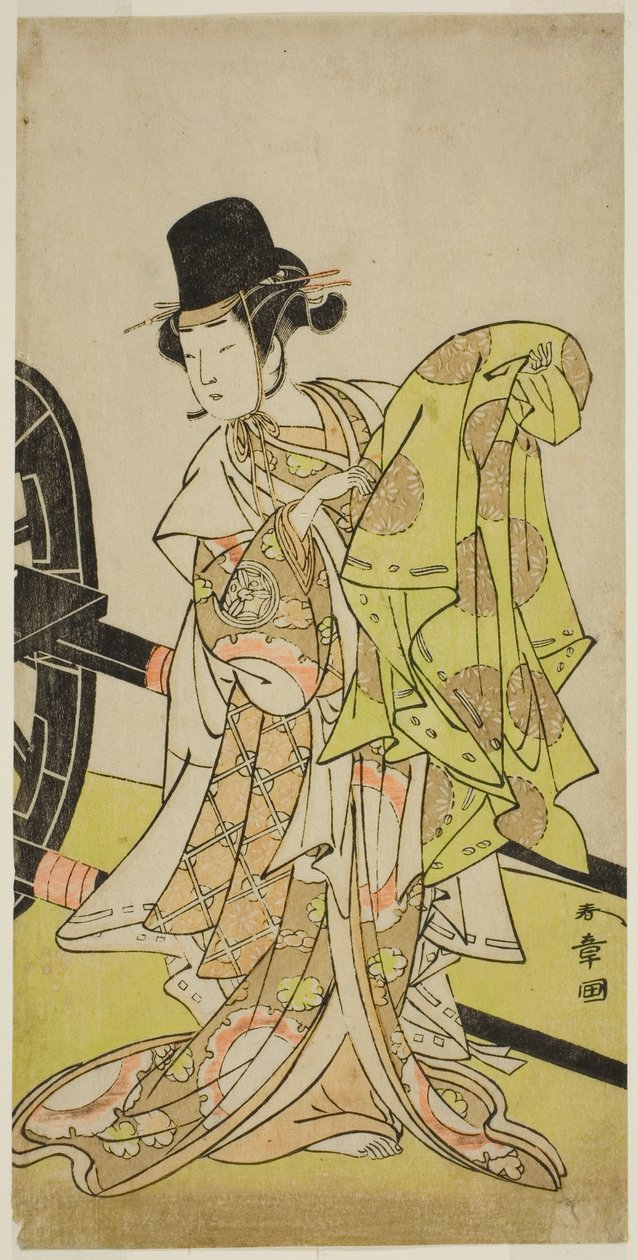 The Actor Yamashita Kinsaku II as Tsukimasu, Acting as Sakura-maru, in the Play Miya-bashira Iwao no Butai, Performed at the Morita Theater in the Seventh Month, 1773 作： 勝川春章