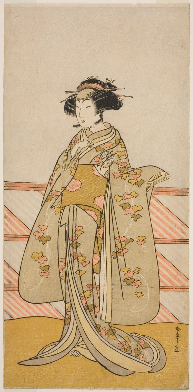 The Actor Yoshizawa Iroha I as Tamamo no Mae (?) in the Play Sakuya Kono Hana no Kaomise (?), Performed at the Nakamura Theater (?) in the Eleventh Month, 1776 (?) 作： 勝川春章