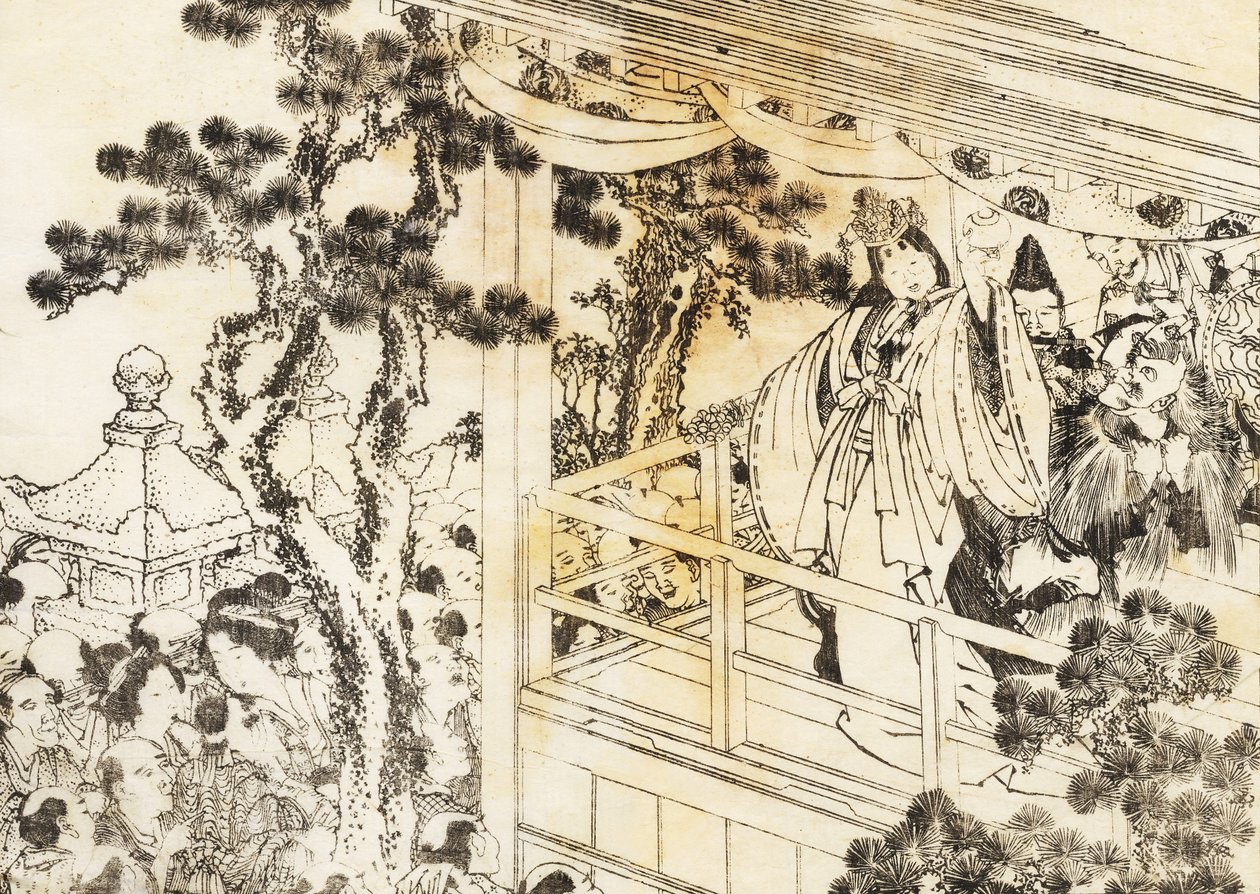神社の踊りのシーン 作： 北斎勝鹿