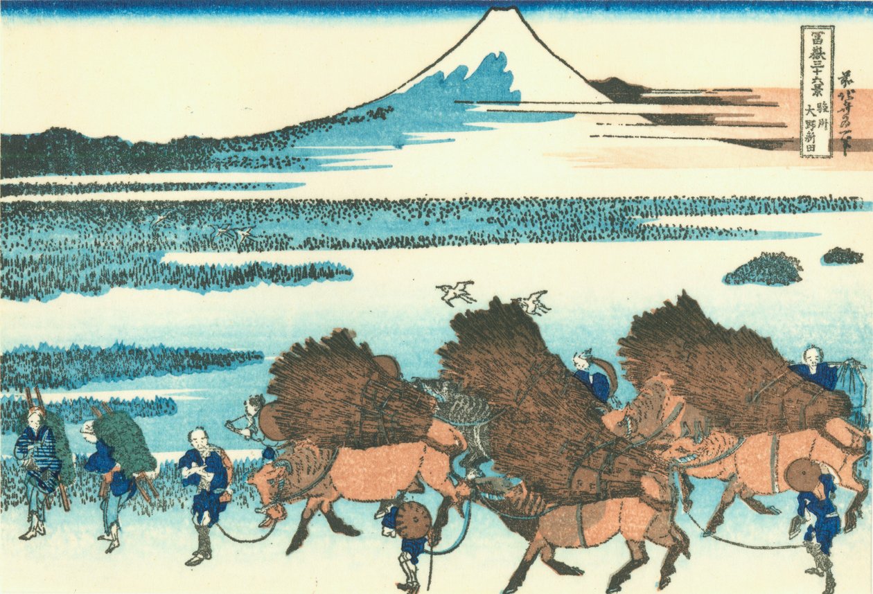 駿河州大野の水田 作： 北斎勝鹿