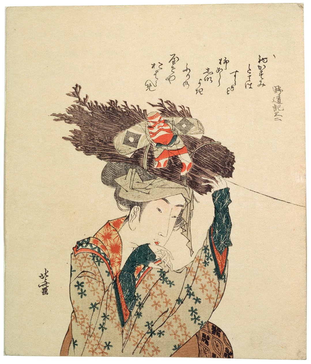 大原出身の少女、1806-1815。 作： 北斎勝鹿