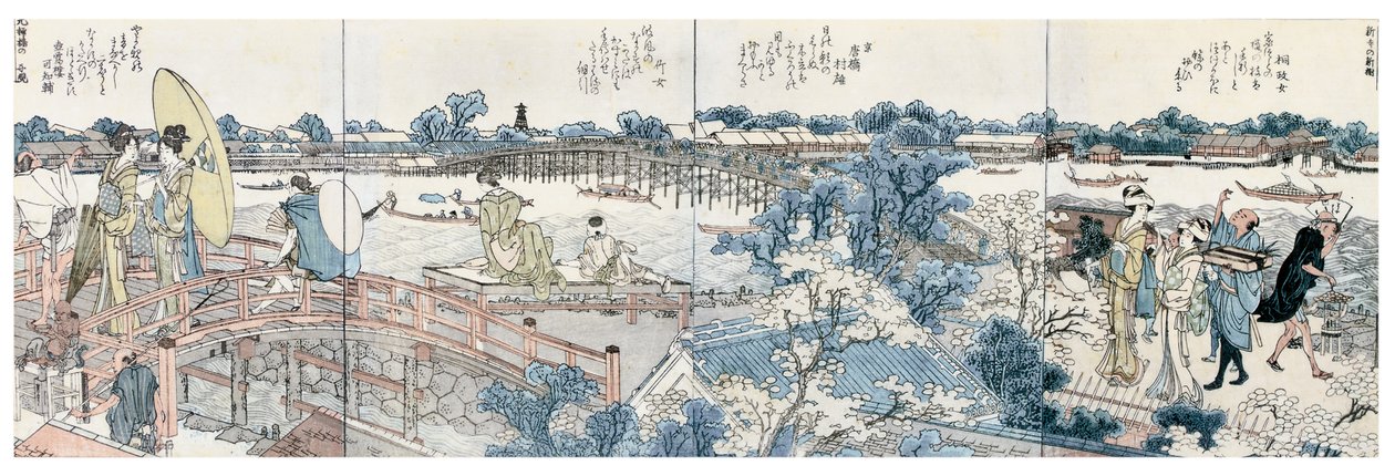 えほん隅田川両眼一蘭の風景風景表札 作： 北斎勝鹿