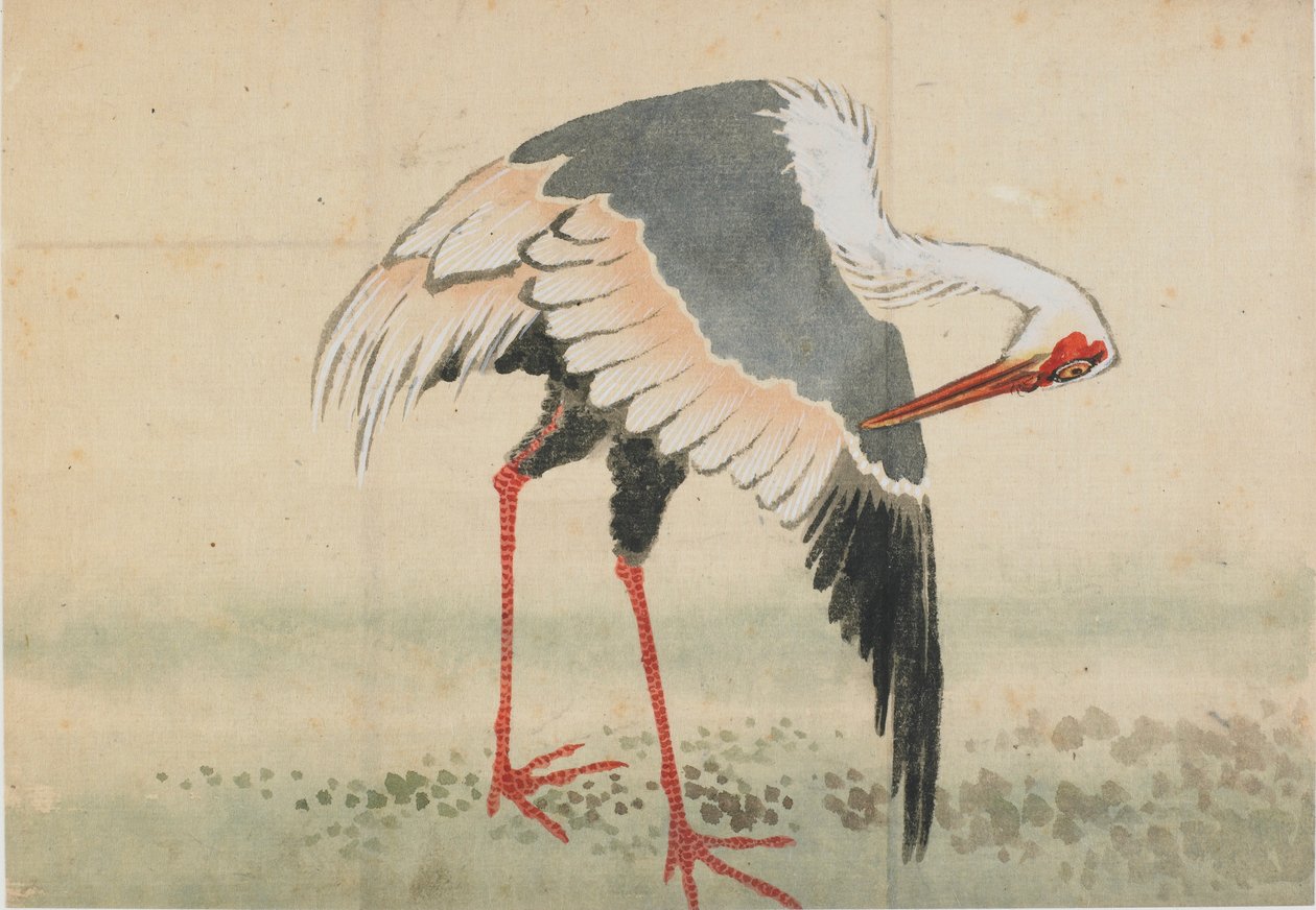 鶴 江戸時代 18世紀後半～19世紀前半 作： 北斎勝鹿